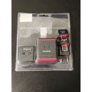 Samsonite International Travel Converter Adapter Plug Kit 49604-1073 Black Red